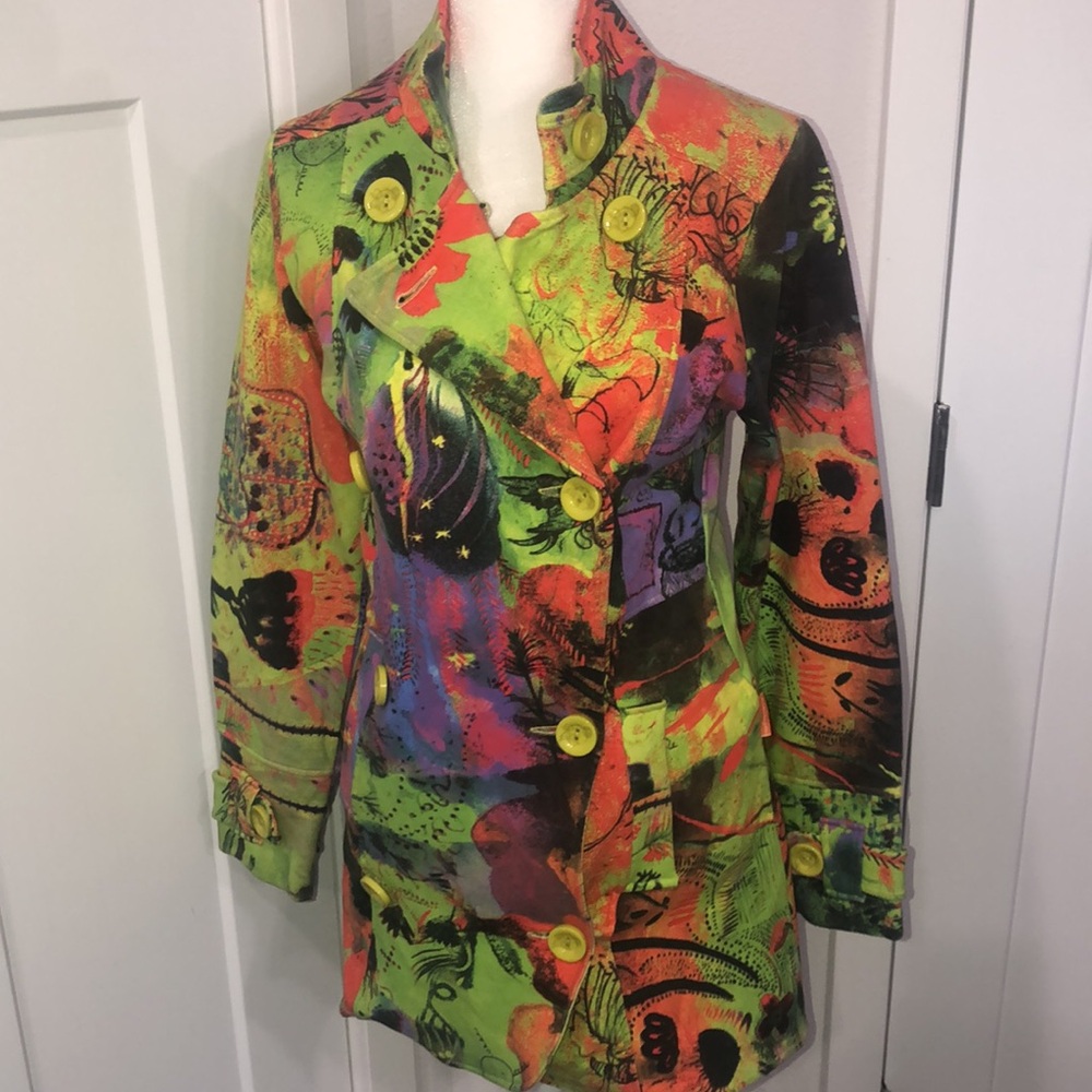 -MAMATAYOE Women’s blazer jacket, coat, Artsy art to wear bohemian colorful